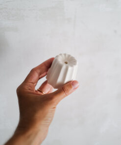 Duży porcelanowy biały świecznik mat / OVO Things