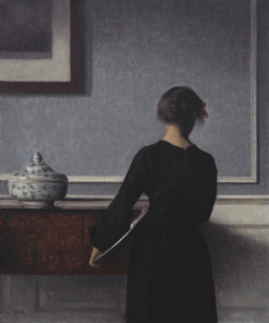 Grafika w stylu vintage Woman Holding a Tray