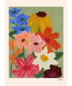 Druk artystyczny Flowers on Sage Green / Carla Llanos