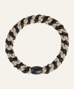Gumka do włosów Kknekki Black-Beige Glitter Stripe