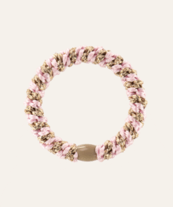 Gumka do włosów Kknekki Light Pink-Beige glitter Stripe