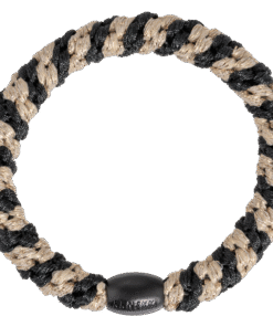 Gumka do włosów Kknekki Black-Beige Glitter Stripe