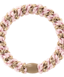 Gumka do włosów Kknekki Light Pink-Beige glitter Stripe