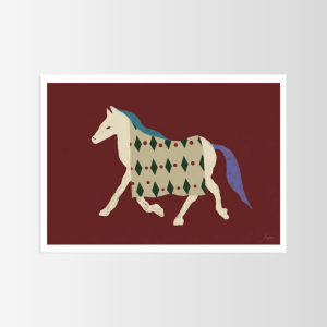 Druk artystyczny Horse Bordo / Lucrecia Rey Caro