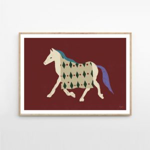 Druk artystyczny Horse Bordo / Lucrecia Rey Caro
